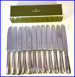 12 couteaux à dessert CHRISTOFLE modèle AMERICA métal argenté 19,5 cm couvert