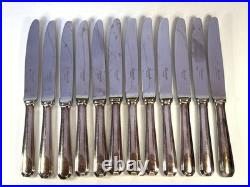 12 couteaux à dessert CHRISTOFLE modèle AMERICA métal argenté 19,5 cm couvert