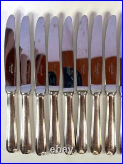 12 couteaux à dessert CHRISTOFLE modèle AMERICA métal argenté 19,5 cm couvert