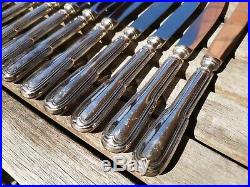 12 couteaux à dessert/entremets modèle filet métal argenté SFAM/Chambly
