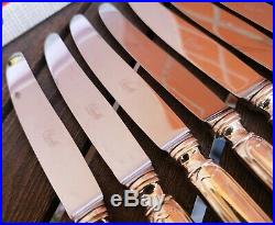 12 couteaux à dessert/entremets modèle filet métal argenté SFAM/Chambly