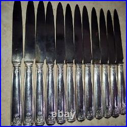 12 couteaux à dessert métal argenté et acier Christofle ancien modèle Malmaison
