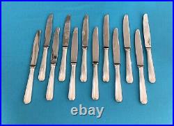 12 couteaux à entremet CHRISTOFLE modèle AMERICA métal argenté couvert table TBE