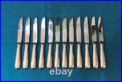 12 couteaux à entremet CHRISTOFLE modèle COQUILLE VENDOME métal argenté 19,5cm