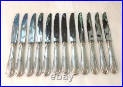12 couteaux à entremet ERCUIS métal argenté Modèle LAURIER couverts 20,5 cm gs