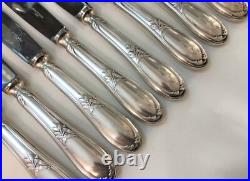 12 couteaux à entremet ERCUIS métal argenté Modèle LAURIER couverts 20,5 cm gs