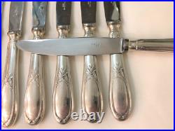 12 couteaux à entremet ERCUIS métal argenté Modèle LAURIER couverts 20,5 cm gs