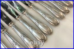 12 couteaux à entremet ERCUIS métal argenté Modèle LAURIER couverts 20,5 cm gs