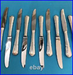 12 couteaux à entremet ERCUIS modèle CONTOURS VICTORIA métal argenté Ménagère