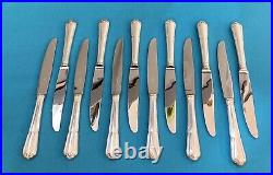 12 couteaux à entremet ERCUIS modèle CONTOURS VICTORIA métal argenté Ménagère