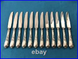 12 couteaux à entremet Modèle LOUIS XV ROCAILLE métal argenté Couvert 21 cm