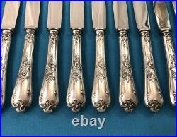 12 couteaux à entremet Modèle LOUIS XV ROCAILLE métal argenté Couvert 21 cm
