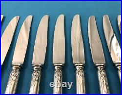 12 couteaux à entremet Modèle LOUIS XV ROCAILLE métal argenté Couvert 21 cm