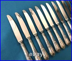 12 couteaux à entremet Modèle LOUIS XV ROCAILLE métal argenté Couvert 21 cm