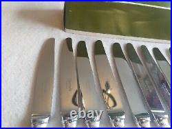 12 couteaux à entremet dessert christofle modèle rubans croise en métal argenté