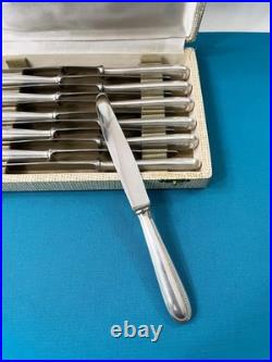 12 couteaux a entremets CHRISTOFLE modèle PERLES métal argenté couvert 19,5 cm