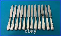 12 couteaux a entremets CHRISTOFLE modèle PERLES métal argenté couvert 19,5 cm