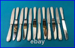 12 couteaux a entremets CHRISTOFLE modèle PERLES métal argenté couvert 19,5 cm