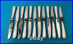 12 couteaux a entremets CHRISTOFLE modèle PERLES métal argenté couvert 19,5 cm