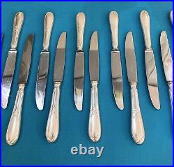 12 couteaux à entremets ERCUIS modèle LAURIERS métal argenté couvert table