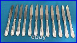 12 couteaux à entremets ERCUIS modèle LAURIERS métal argenté couvert table