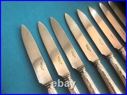 12 couteaux à fromage CHRISTOFLE modèle RUBAN CLOCHETTE métal argenté 21 cm