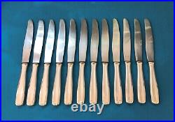 12 couteaux de table CHRISTOFLE / ALFENIDE modèle PARIS métal argenté 24,5 cm