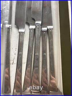 12 couteaux de table CHRISTOFLE métal argenté Modèle CONCORDE 23,5cm Couverts