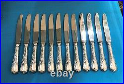 12 couteaux de table CHRISTOFLE modèle MARLY métal argenté Ménagère 24,5 cm