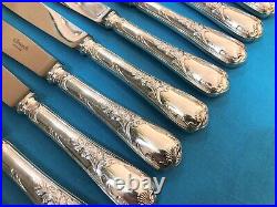 12 couteaux de table CHRISTOFLE modèle MARLY métal argenté Ménagère 24,5 cm