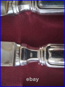 12 couteaux de table en métal argenté SFAM modèle filet chinon