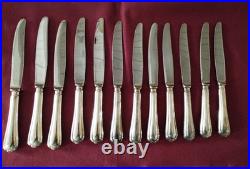 12 couteaux de table en métal argenté christofle modèle spatours lot 2