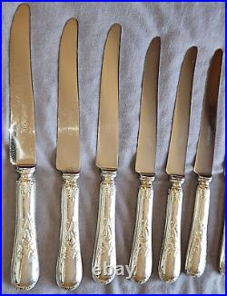 12 couteaux de table métal argenté (Désargentures) modèle au Cygne style empire
