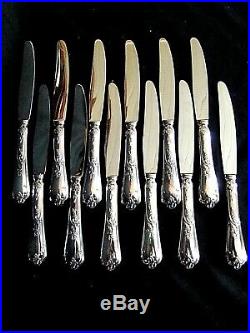 12 couteaux de table métal argenté /inox Saint-Médard modèle régence