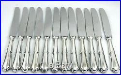 12 couteaux de table métal argenté modèle Contours, excellent état, écrin