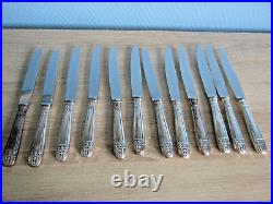 12 couteaux de table métal argenté modèle Grand prix de monaco 24,5 cm