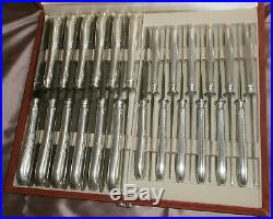 12 couteaux de table métal argenté modèle art nouveau volubilis Lames inox