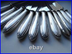 12 couteaux en métal argenté RENEKA modele ART DECO 12 pers 25 cm LOT 1