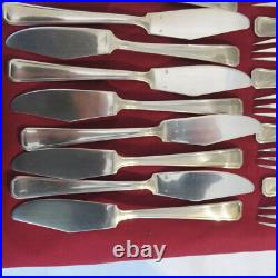 12 couteaux et 12 fourchettes a poisson en métal argenté frionnet modèle filet