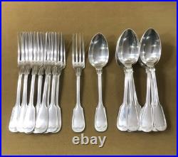 12 couvert de table métal argenté modèle FILET CHINON fourchette Cuillère 21 cm