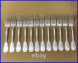12 couvert de table métal argenté modèle FILET CHINON fourchette Cuillère 21 cm