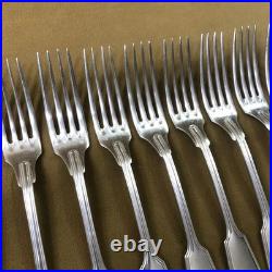 12 couvert de table métal argenté modèle FILET CHINON fourchette Cuillère 21 cm
