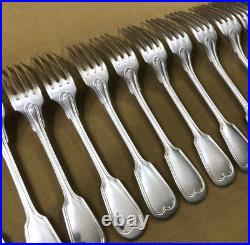 12 couvert de table métal argenté modèle FILET CHINON fourchette Cuillère 21 cm