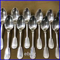 12 couvert de table métal argenté modèle FILET CHINON fourchette Cuillère 21 cm