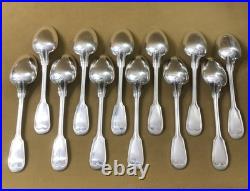 12 couvert de table métal argenté modèle FILET CHINON fourchette Cuillère 21 cm
