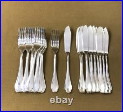 12 couvert poisson CHRISTOFLE modèle POMPADOUR métal argenté Couteau Fourchette