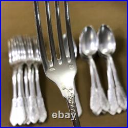 12 couverts à entremet ART NOUVEAU métal argenté SFAM modèle CHRYSANTHEMES 19 cm