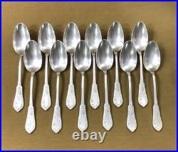 12 couverts à entremet ART NOUVEAU métal argenté SFAM modèle CHRYSANTHEMES 19 cm