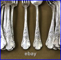 12 couverts à entremet CHRISTOFLE modèle GRAPPE DE RAISIN métal argenté 18,5 cm