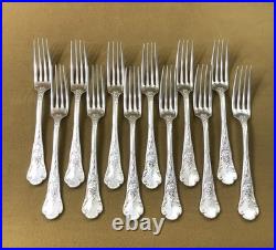 12 couverts à entremet CHRISTOFLE modèle GRAPPE DE RAISIN métal argenté 18,5 cm